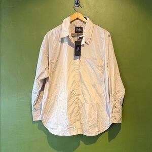 YPB Crinkle Nylon Beige Button-Down Shirt